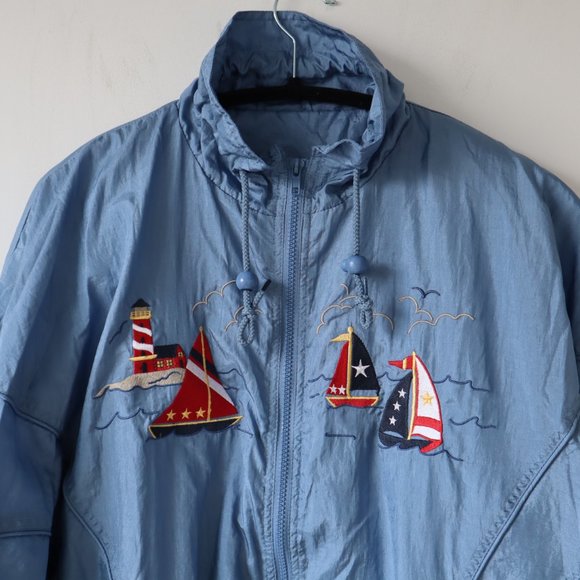 Vintage Exclusiv Embroidered Windbreaker, Size Large - Picture 4 of 15